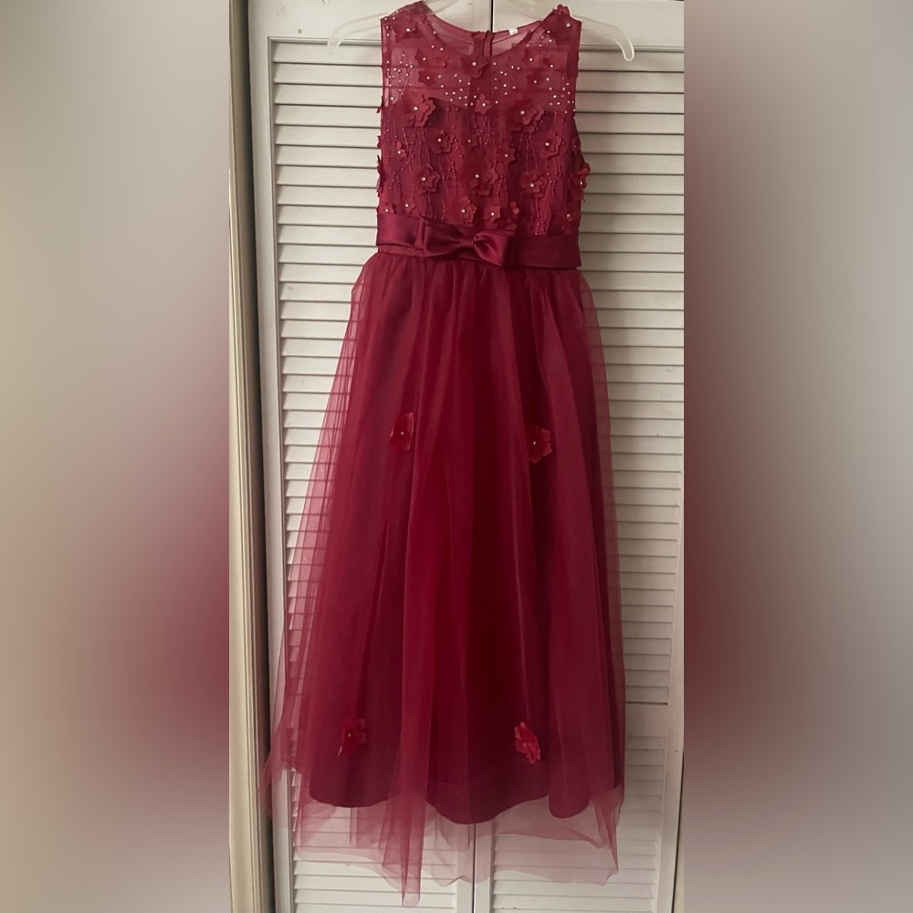 Burgundy Winter/Holiday Dress